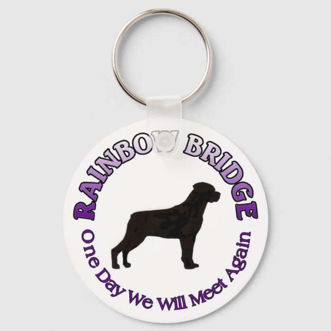 ROTTWEILER RAINBOW BRIDGE KEYCHAIN NYCKELRING (Framsida)