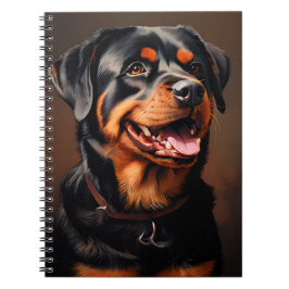 Rottweiler Realism Art Portrait Anteckningsbok
