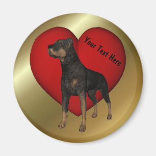 Rottweiler Red Heart Hund Magnet