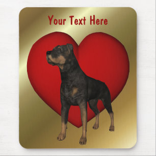 Rottweiler Red Heart Hund Mousepad Musmatta