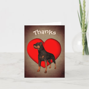 Rottweiler Red Heart Hund - tackkort