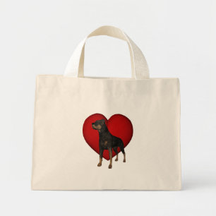 Rottweiler Red Heart-Hund, tok Mini Tygkasse