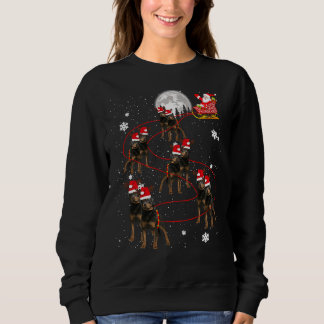 Rottweiler Reindeer Santa Julafton Hund 2 T Shirt