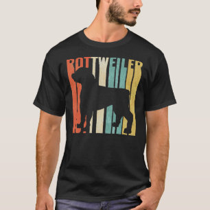Rottweiler Retro 1970 S Hund Silhouette Cracks T Shirt