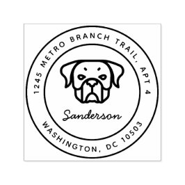 Rottweiler Returadress Frimärke Self-Inking Självfärgande Stämpel