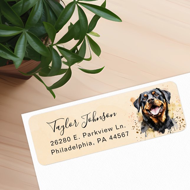 Rottweiler-returadressetikett Returadress Etikett (Skapare uppladdad)