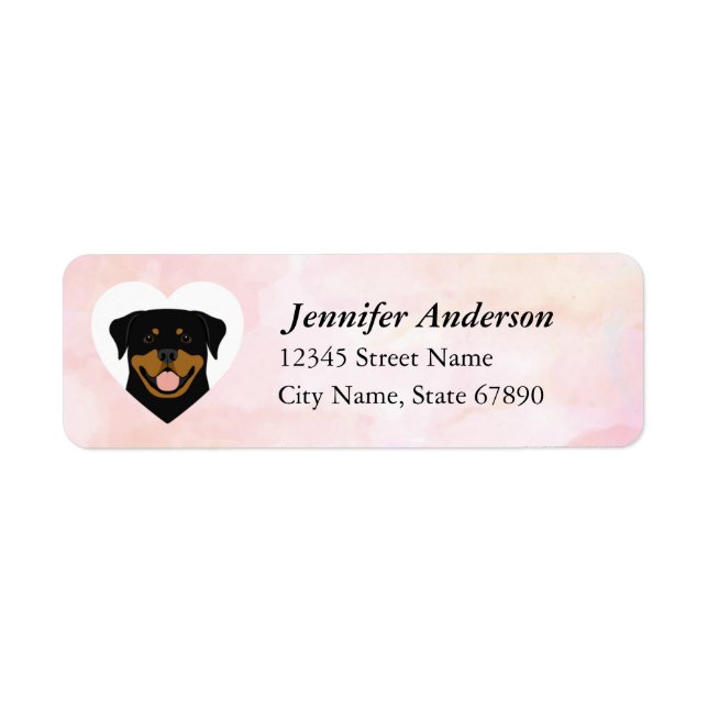 Rottweiler-Returetiketter Returadress Etikett (Framsidan)