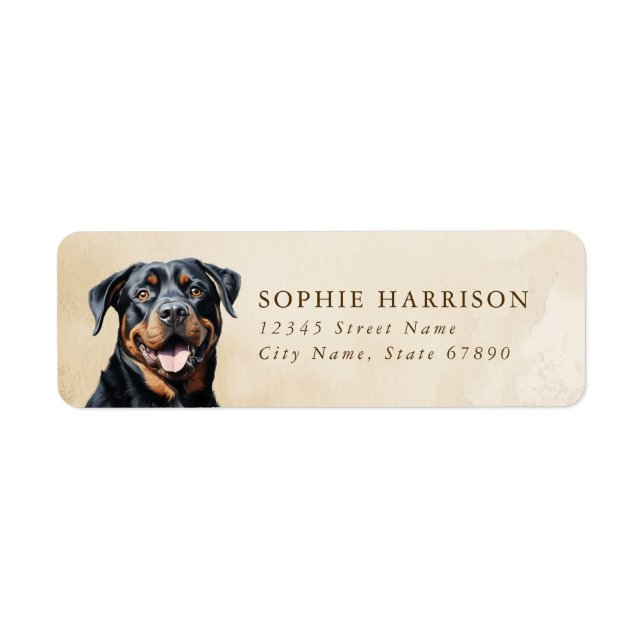 Rottweiler-Returetiketter Returadress Etikett (Framsidan)