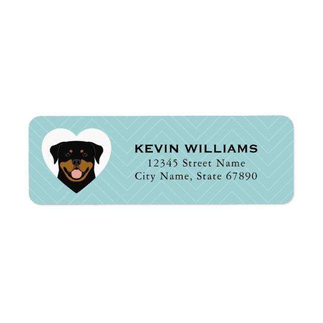 Rottweiler-Returetiketter Returadress Etikett (Framsidan)