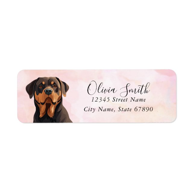 Rottweiler-Returetiketter Returadress Etikett (Framsidan)
