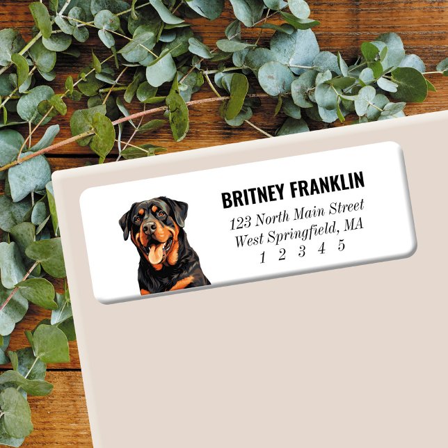 Rottweiler-Returetiketter Returadress Etikett (Skapare uppladdad)