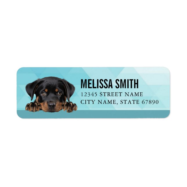 Rottweiler-Returetiketter Returadress Etikett (Framsidan)