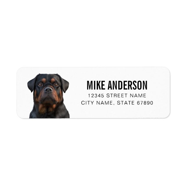 Rottweiler-Returetiketter Returadress Etikett (Framsidan)