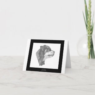 Rottweiler ritar konst Notecard #2 DBD Kort