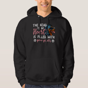 Rottweiler Road to my Heart Hundägare Graphic Hoodie