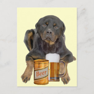 Rottweiler rör inte mitt öl vykort