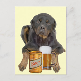 Rottweiler rör inte mitt öl vykort