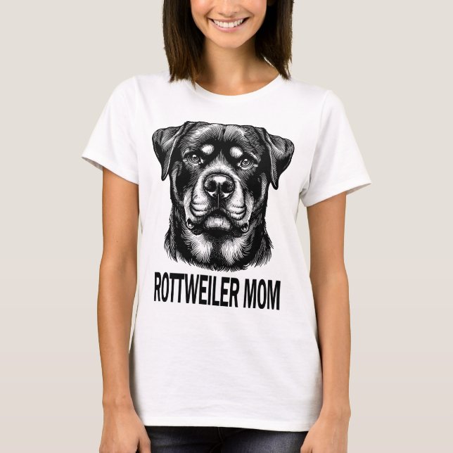 Rottweiler - Rotti- Rottweiler Mom T Shirt (Framsida)