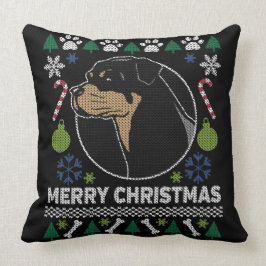Rottweiler Rottie God jul Ugly Sweater Kudde