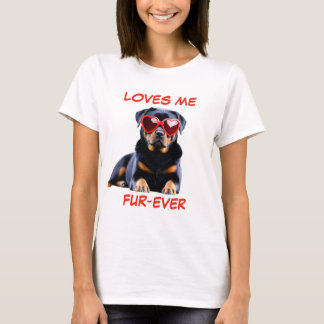 Rottweiler Rottie Heart Heart-formade solglasögon T Shirt