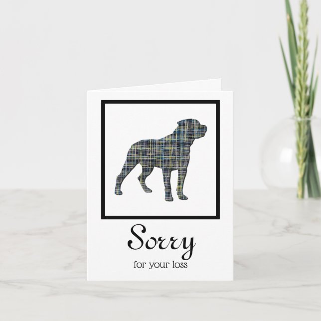 Rottweiler/Rottie Hund Pet Sympathy Card Kort (Framsida)