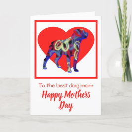 Rottweiler/Rottie Hund Red Heart Mor's Day Card Tack Kort