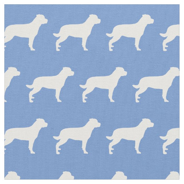 Rottweiler Rottie Hund Silhouette Pet Light Blue Tyg (Närbild)