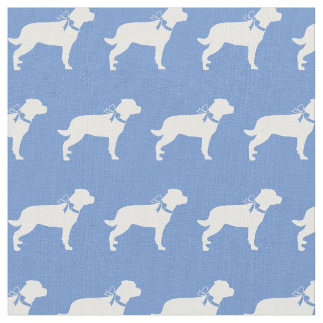 Rottweiler Rottie Hund Silhouette Pet Light Blue Tyg (Närbild)