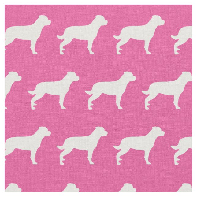 Rottweiler Rottie Hund Silhouette Pet Rosa Tyg (Närbild)