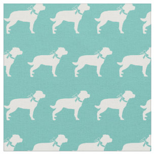 Rottweiler Rottie Hund Silhouette Pet Teal Tyg