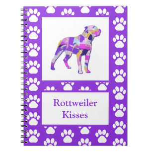 Rottweiler Rottie Hund Silhouette Tass Lila PY&B Anteckningsbok