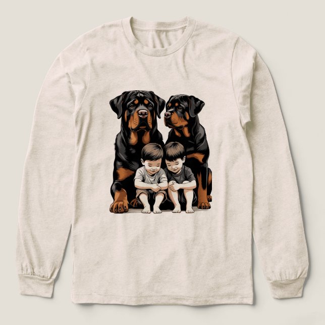 Rottweiler - Rottweilers Trogna Vårdare Av Barn T Shirt (Design framsida)