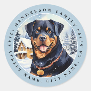 Rottweiler Round Stickers Runt Klistermärke