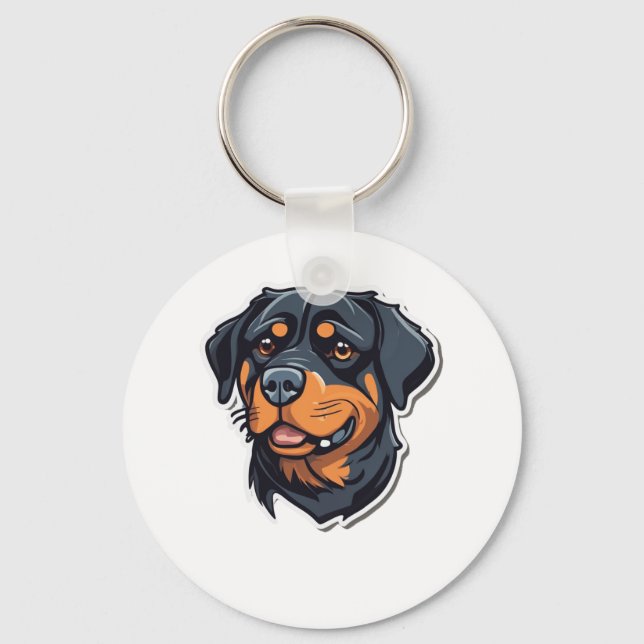 Rottweiler Royalty Pawsitively Adsible Rottie Cha Nyckelring (Framsida)