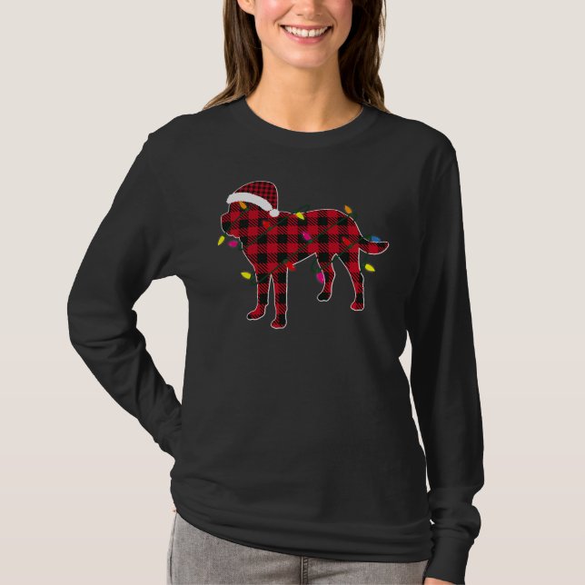 Rottweiler Santa Hat Red Play Buffalo P T Shirt (Framsida)