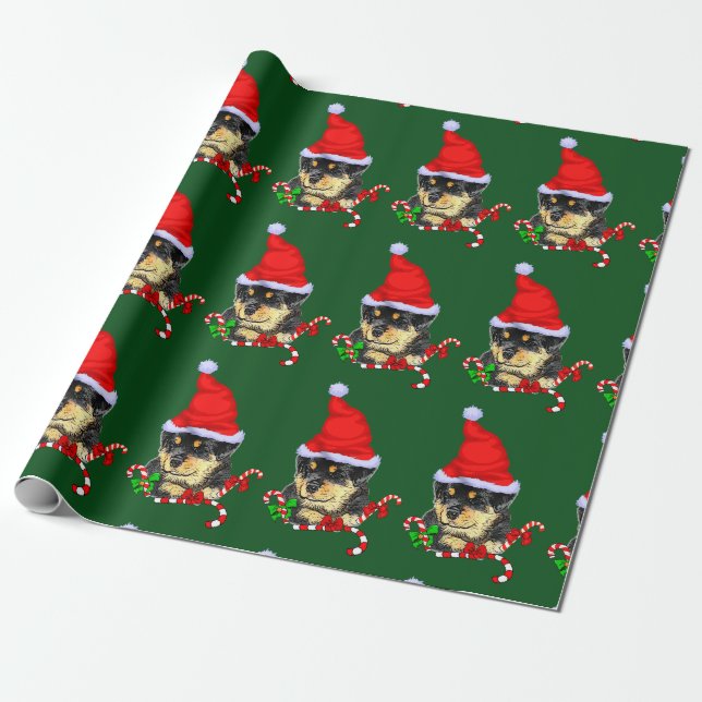 Rottweiler Santa jul Presentpapper (Utrullad)