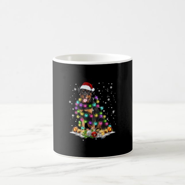 Rottweiler Santa Julgran Ljus Julafton Kaffemugg (Center)
