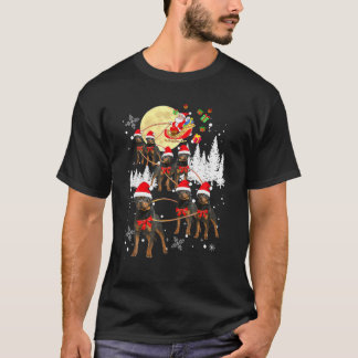 Rottweiler Santa Merry Xmas Christmas Pajama Dog L T Shirt