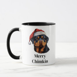 Rottweiler Santa mössa jul hund Mugg