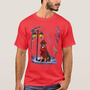Rottweiler Santa Snö Julljus Winter Pajam T Shirt