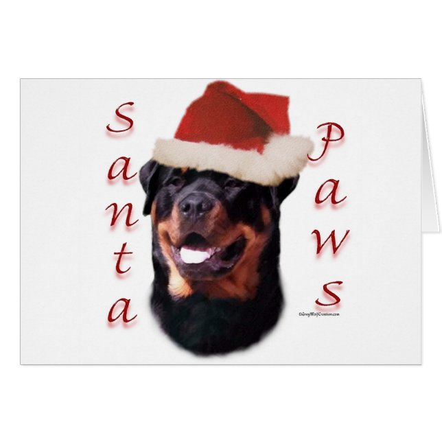 Rottweiler Santa Tassar Hälsningskort (Framsidan Horizontal)