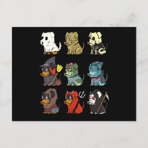 Rottweiler Scary Costumes Rolig hund Halloween Gif Vykort