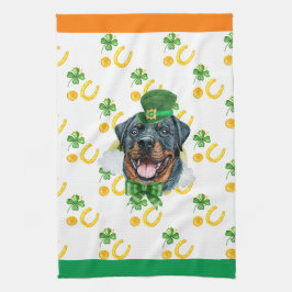 Rottweiler Semester Hem Inredning St Patricks Day Kökshandduk