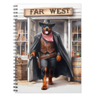 Rottweiler sheriff i Far Väster Saloon Watercolor Anteckningsbok