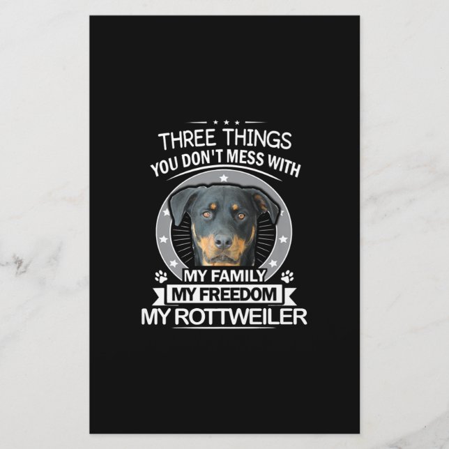 Rottweiler Shirt Tre Sak Du inte  Brevpapper (Framsida)