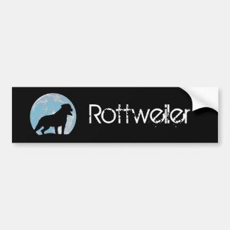 Rottweiler silhuett måne dekal