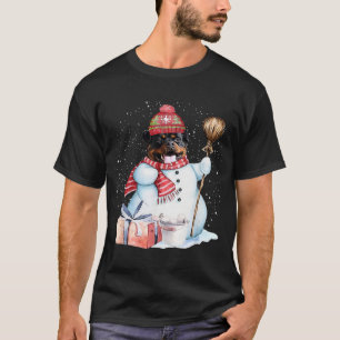 Rottweiler Snögubbe Snö Nattjulen Hund älskare T Shirt