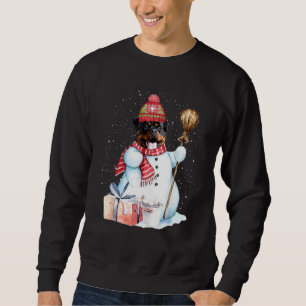 Rottweiler Snömann Snö Natt Jul Hund Ägare Lång Ärmad Tröja