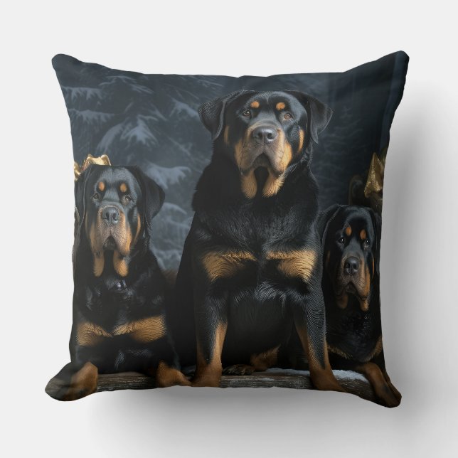 Rottweiler Snowy Sleigh-juldekalor Kudde (Framsida)