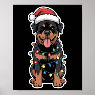 Rottweiler som är inkapslad i julklapp Ljus Poster
